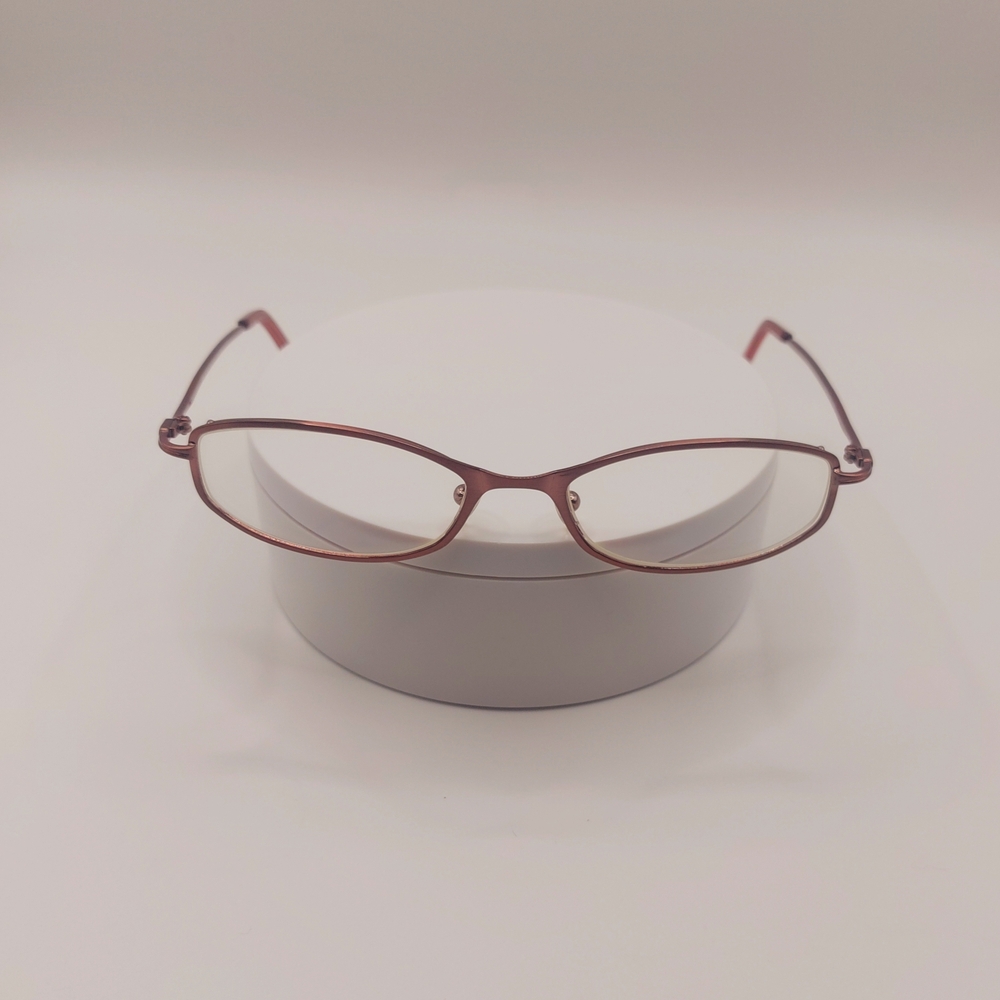 VTG Y2K Women's Prescription Eyeglasses W/Sears Case, Mauve Wire Metallic Frame